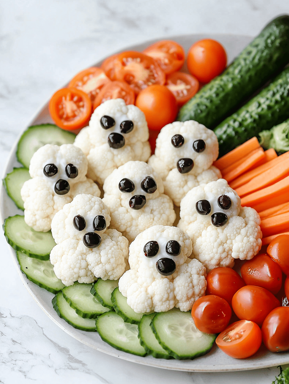 Spooktacular Ghost Veggie Platter: A Fun Halloween Centerpiece