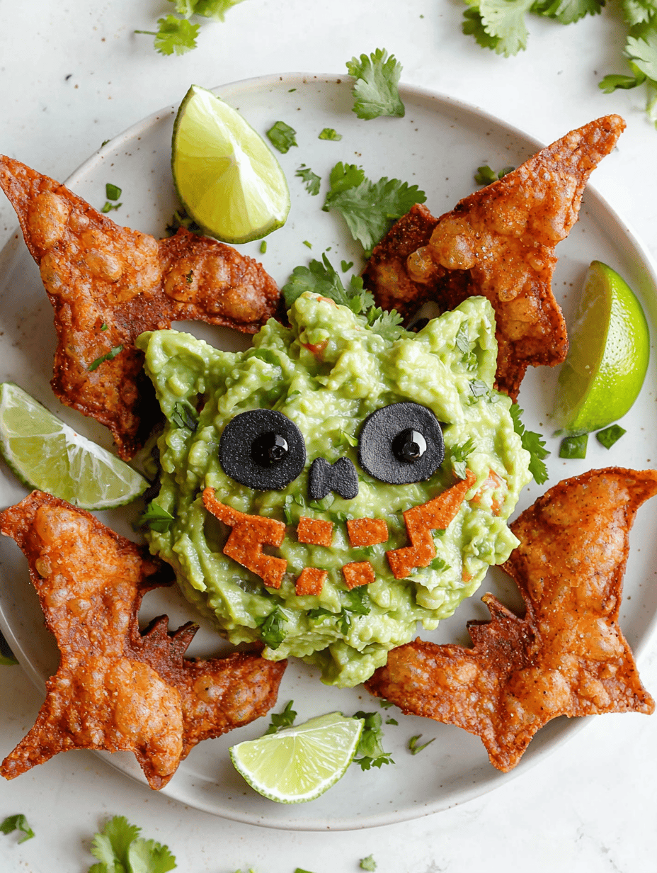 Spooktacular Bat-Shaped Guacamole & Chips for Halloween