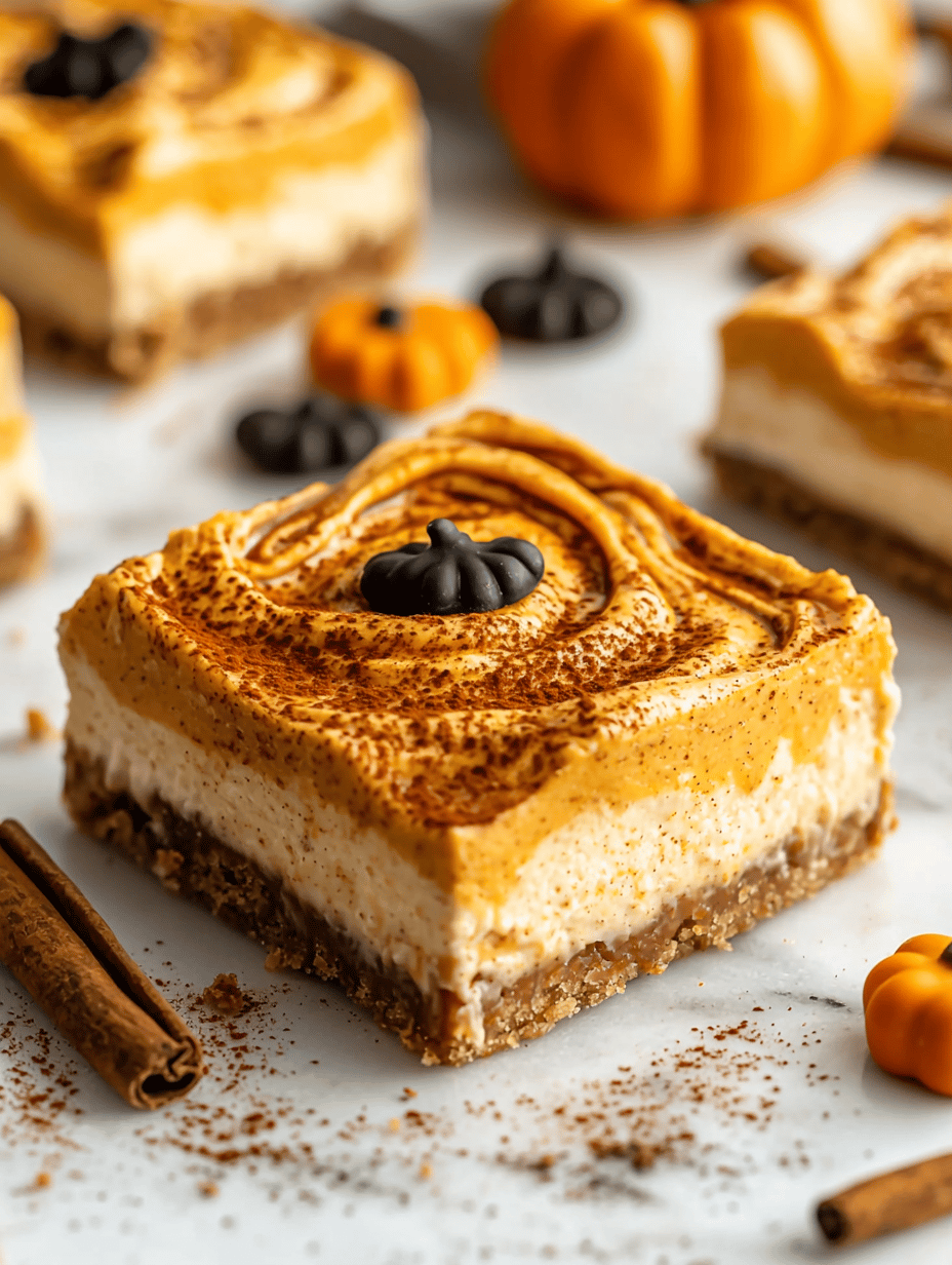 Spooky Sweetness: Halloween Pumpkin Cheesecake Bars